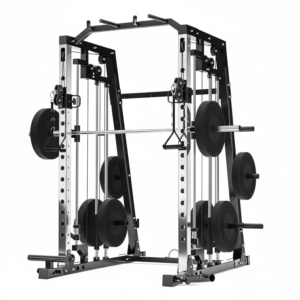 Smith Machine Home Gym – 2200LBS Multi-Function Squat Rack with Smith Bar