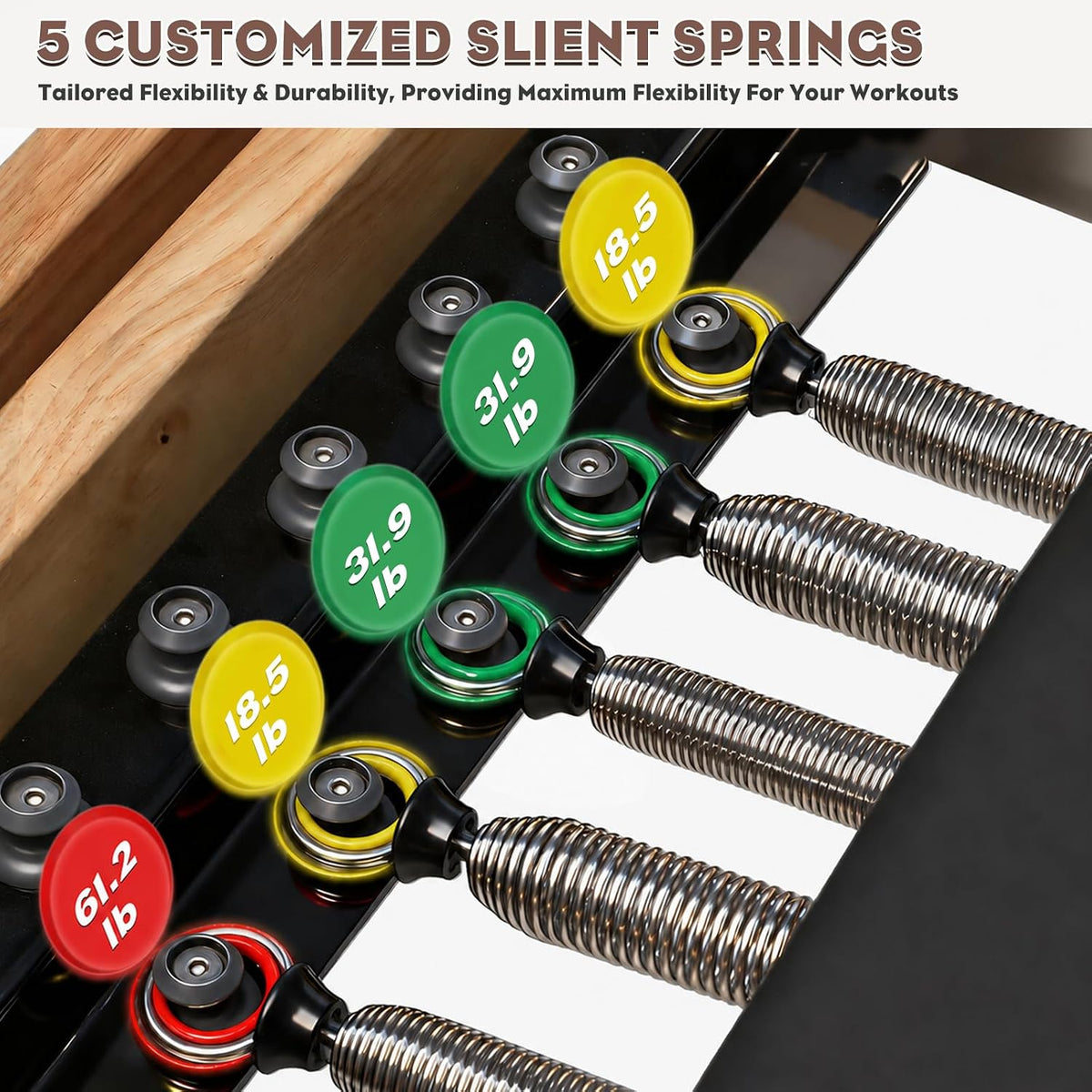94.5" Pilates Reformer,Reformer Pilates Machine with 5 Springs, Quick-Assembly Studio Grade Pilates Reformer Machine, Pilates Equipment with Sitting Box, Jump Board for Home Use & Studio 7A5